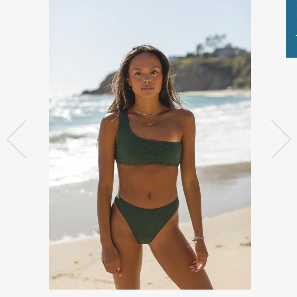 Ele Swims Maya top + Cardiff bottoms central coast green